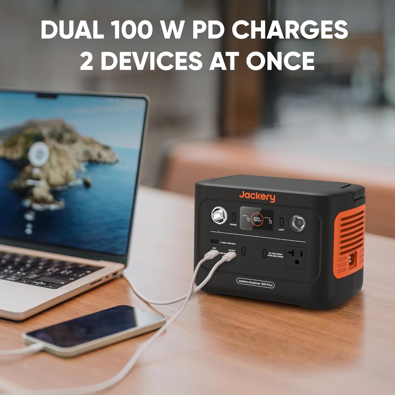 Portable Power Station with 40W Solar Panel, 288Wh LiFePO4 Battery, 300W AC Outlet P439