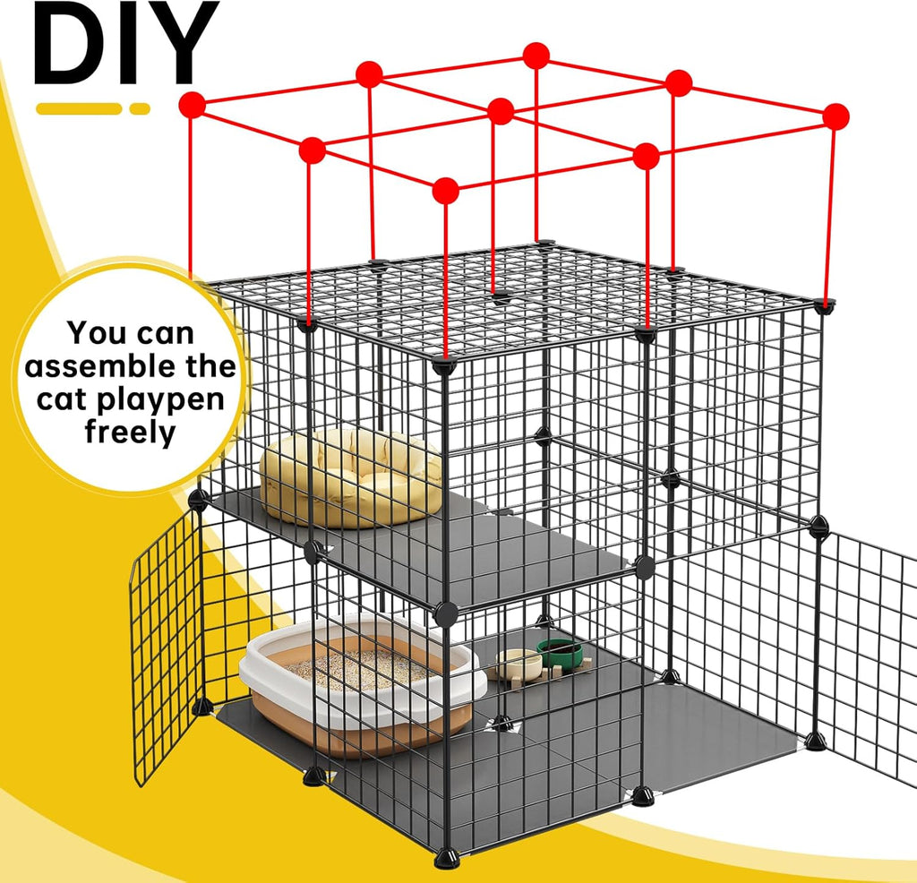 Black 3-Tier Metal Wire Cat Cage E788