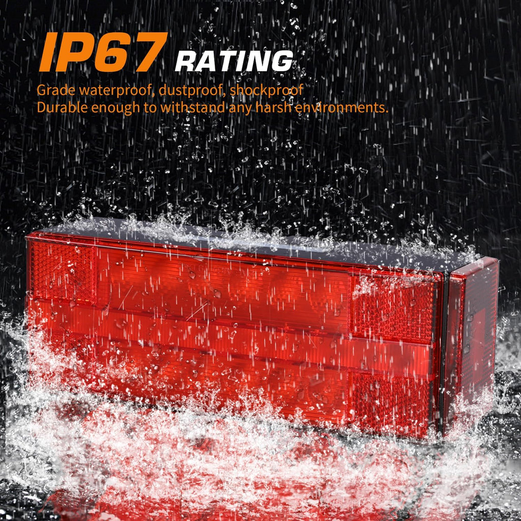 LED Submersible Rectangular Trailer Tail Light Kit O10754