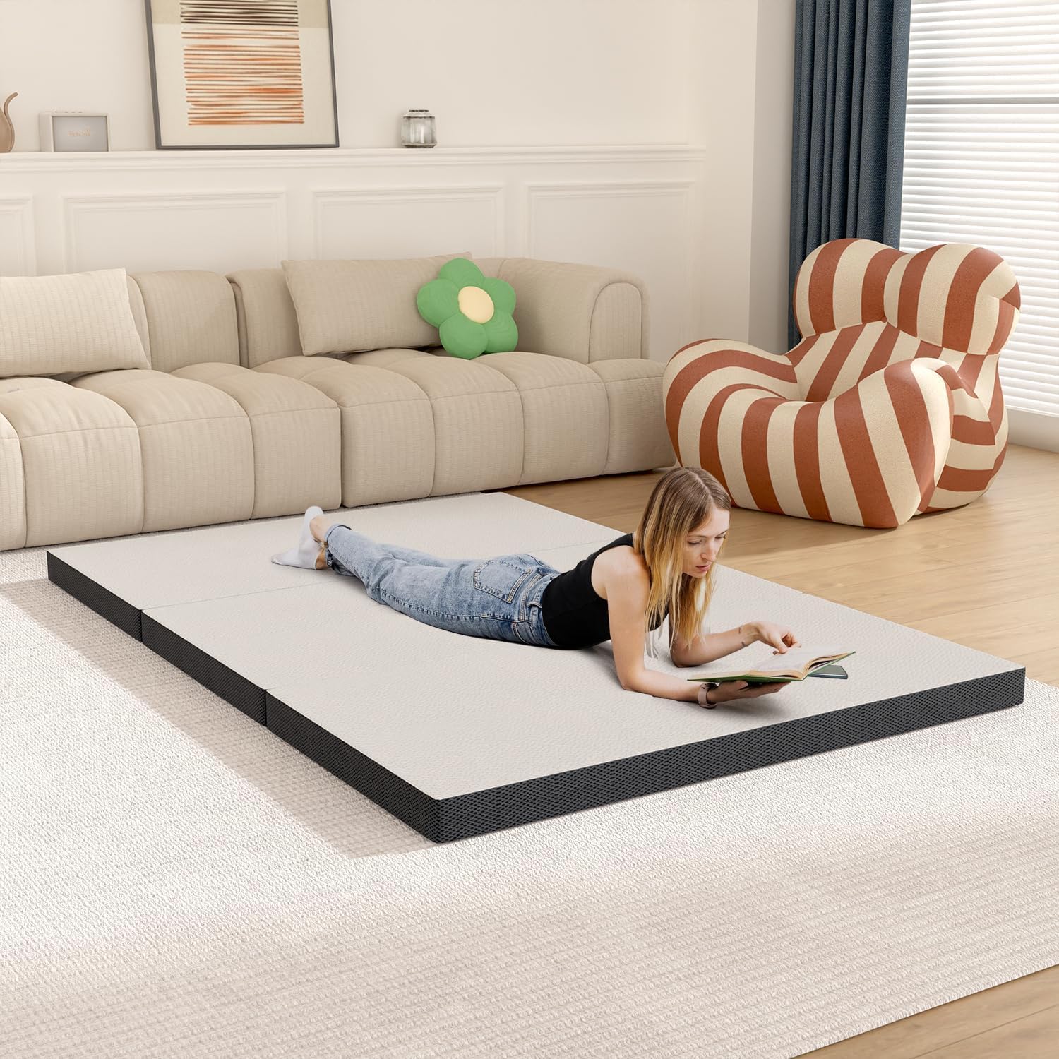 3 Inch Full Trifold Mattress with Washable Cover J6735