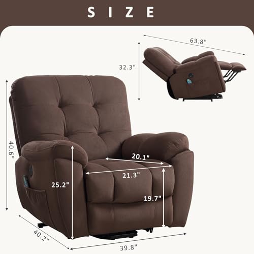 Power Lift Electric Recliner Chair with USB Charge Port and 2 Cup Holders X5713