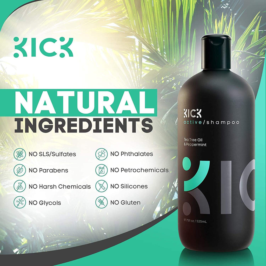 Sulfate Free Peppermint and Tea Tree Oil Shampoo for Men - 509 ml U248521