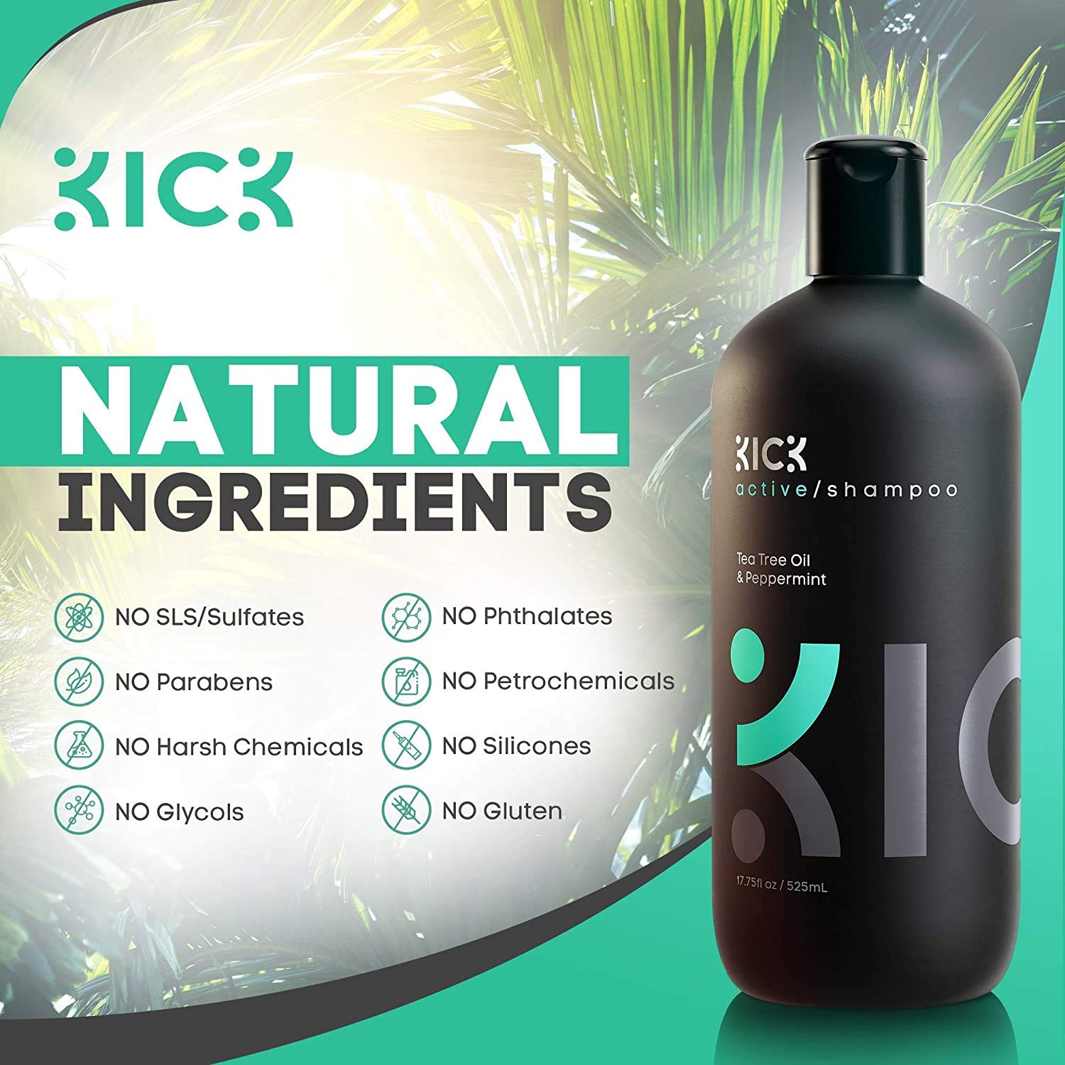Sulfate Free Peppermint and Tea Tree Oil Shampoo for Men - 509 ml U248521