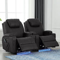 Brown PU Leather Power Recliner Chair with Heat and Massage J683
