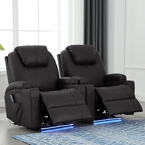 Brown PU Leather Power Recliner Chair with Heat and Massage J683