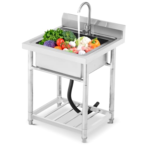 Stainless Steel Single Bowl Utility Sink 20" x 20" M5746