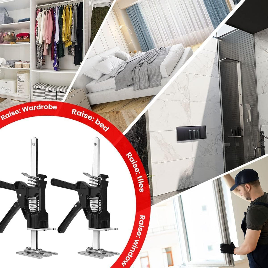 2 Packs Labor-Saving Arm Height Adjuster Lifting Device, Hand Lifting Tool Jack, Drywall Lifts, Furniture Jack, Lifting Height 9.8Inch, Maximum 260 Pounds Pack of 2 E6244