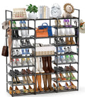 9 Tiers Metal Shoe Rack Storage Organizer Black F6559