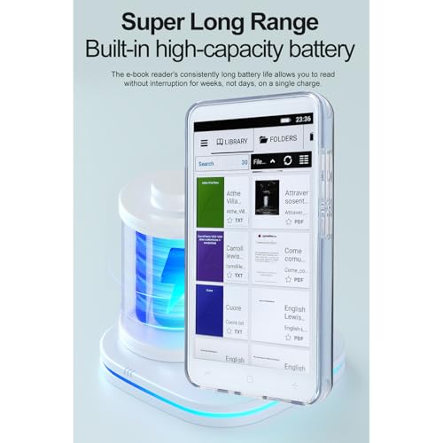 5 Inch Color LCD Touchscreen E Reader with WiFi, Bluetooth, 1GB RAM + 8GB Storage O30807