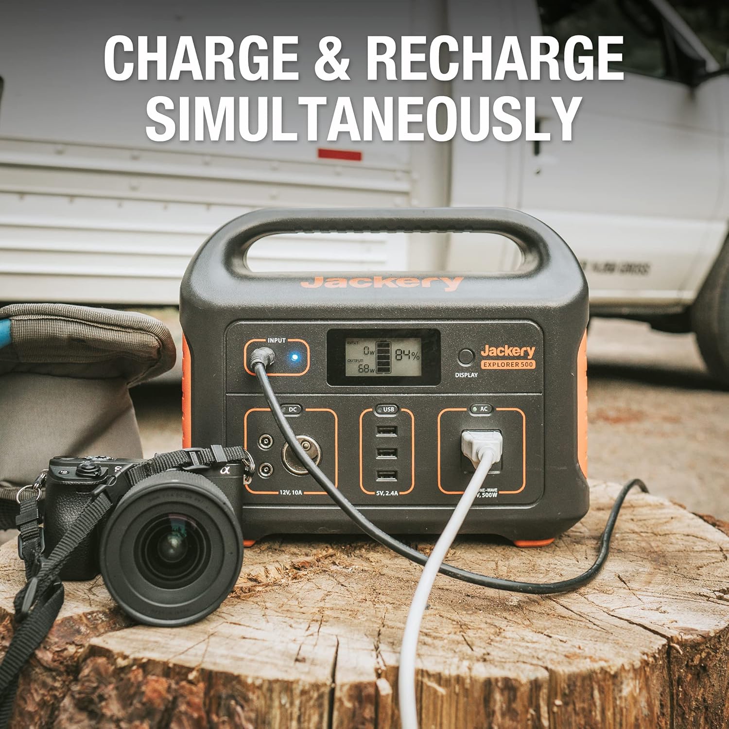 Portable Power Station 518Wh Lithium Battery Pack with 110V/500W AC Outlet W878873