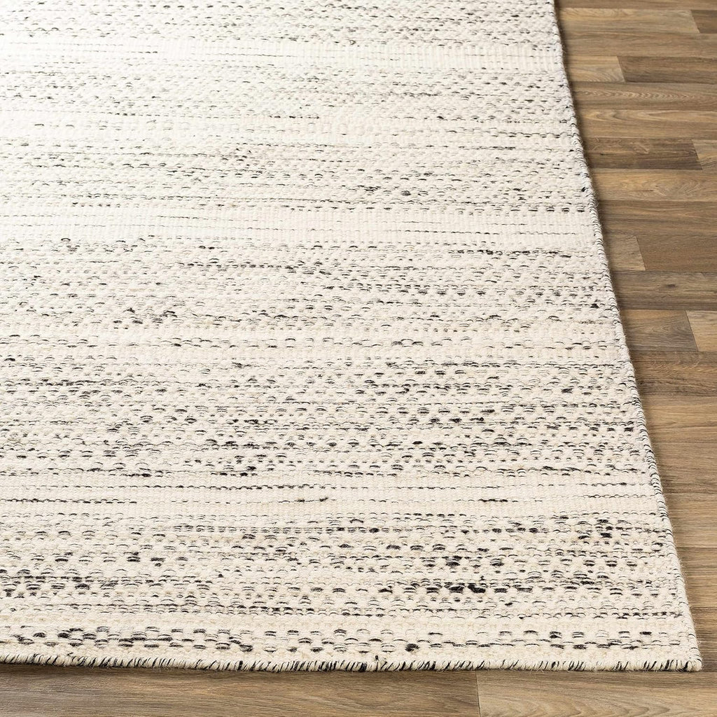 Natural Fiber Wool Area Rug - Black, Cream, Beige - 8'10" x 12' K5070