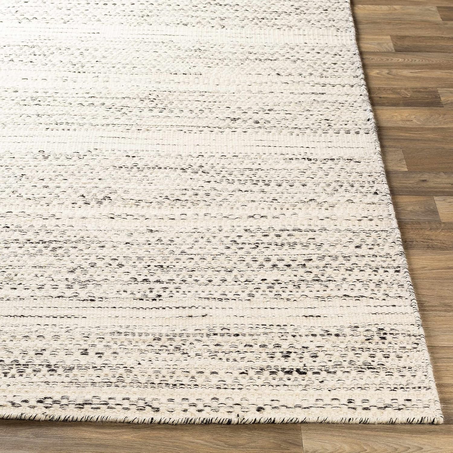 Natural Fiber Wool Area Rug - Black, Cream, Beige - 8'10" x 12' K5070