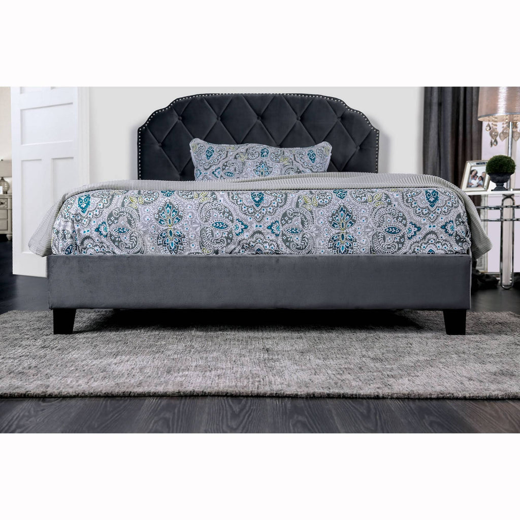 Queen Serena Tufted Upholstered Bed Gray L44938