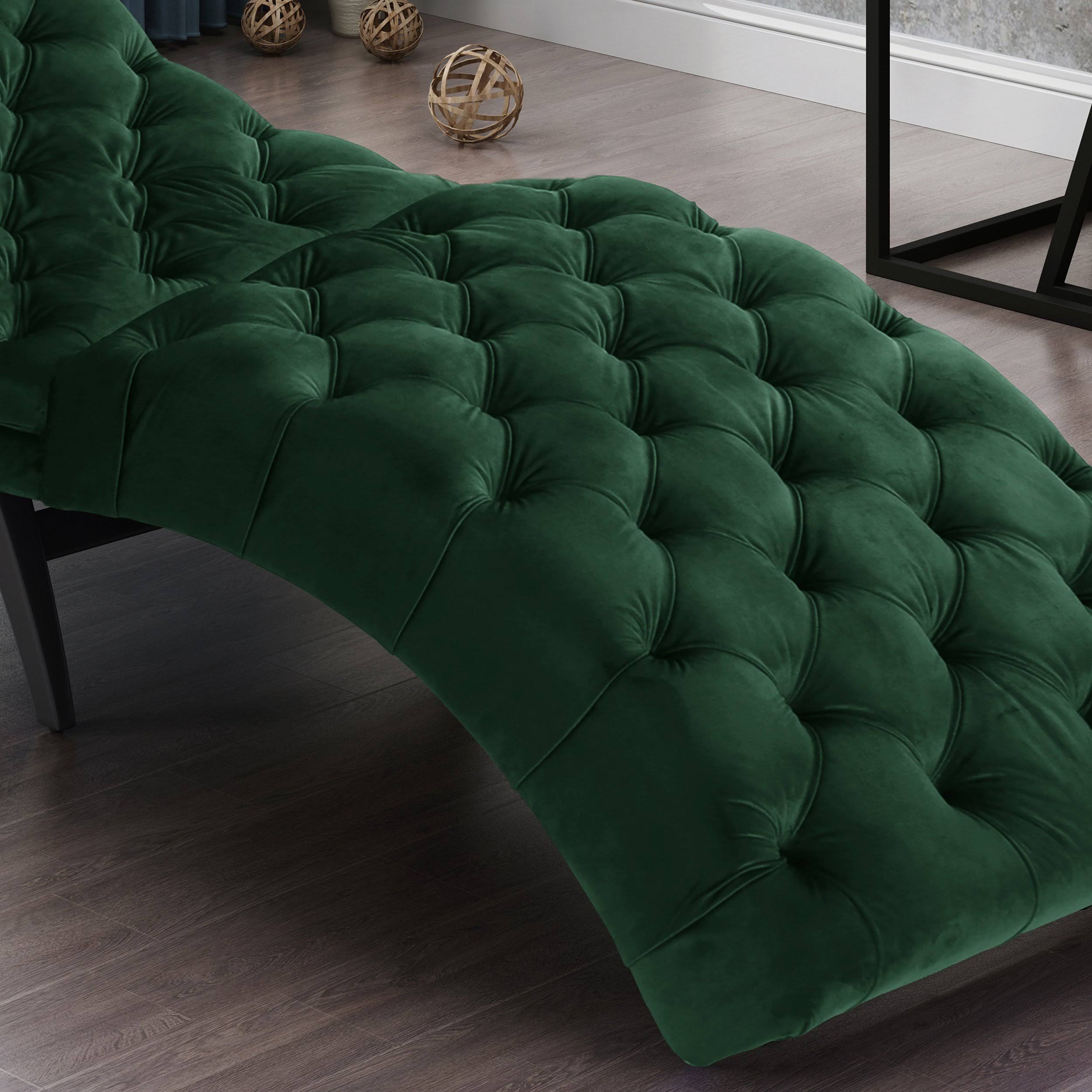 Garnet Brown Tufted Velvet Chaise Lounge C14357