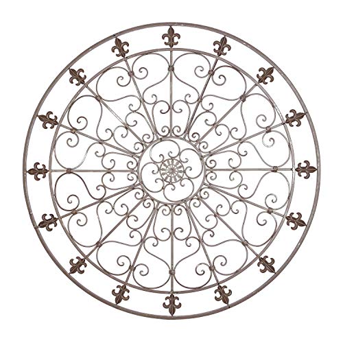 Metal Wall Sculpture Circle Wall Art 42" x 1" x 42" Black Z59247