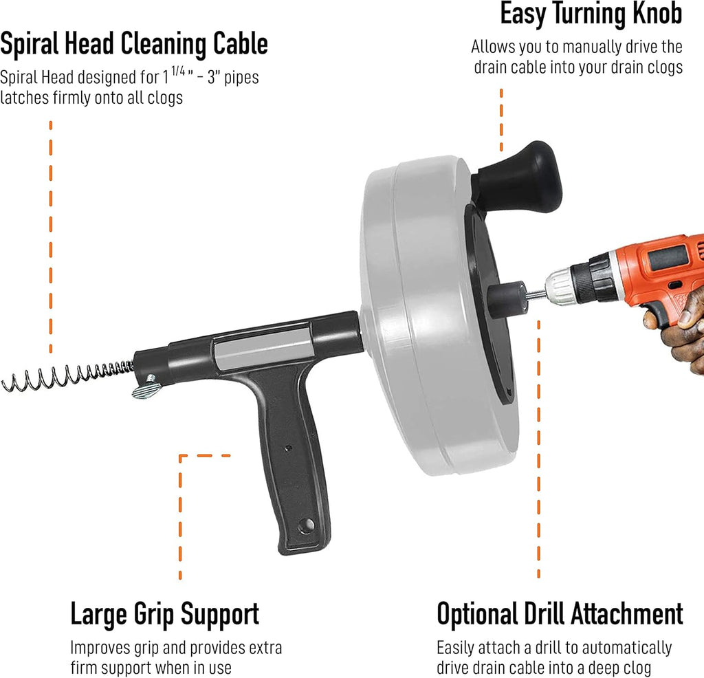 50-FT Steel Drum Auger with Drill Attachment O225