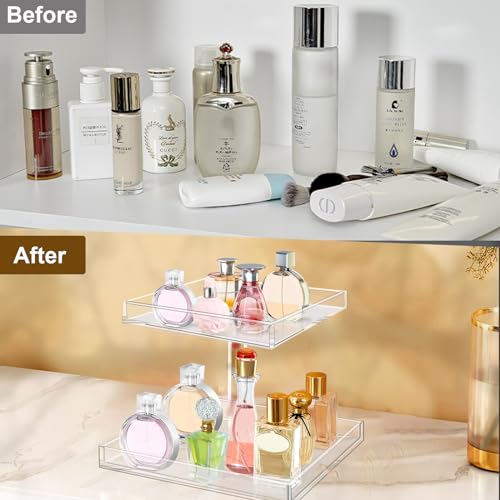 Perfume Organizer Display Tray Acrylic Large Vanity Trays Makeup Storage Holder U454
