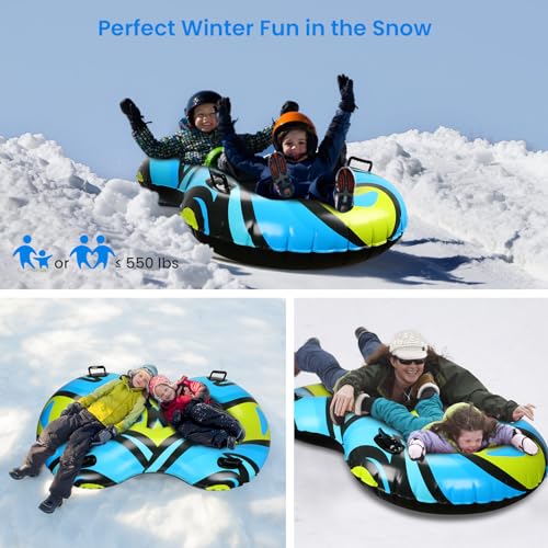 Snow Tube Sled Heavy Duty Large Inflatable with Towable Rope G684