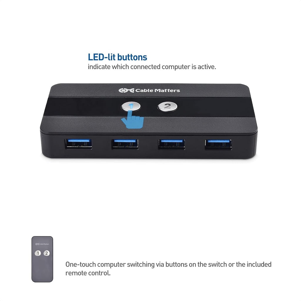 Dual 4K 60Hz USB C KVM Switch with HDMI, DisplayPort & 4x USB 3.0 U148489