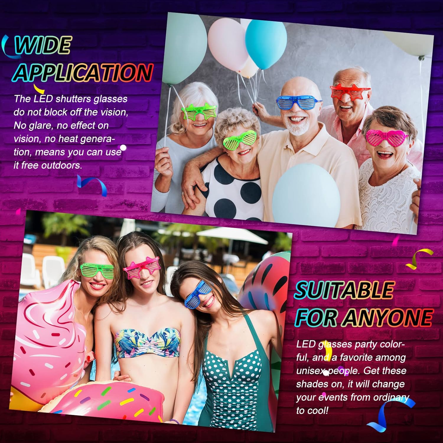 12 Pcs LED Glow Glasses V690