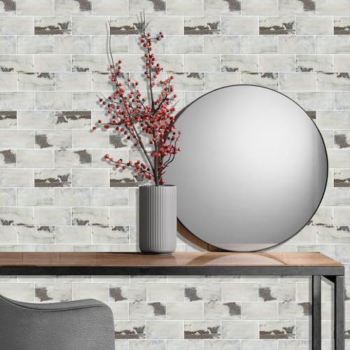 Teal Green Peel and Stick Backsplash Tile Subway Self Adhesive 3D Mosaics Waterproof Wall Panels (12x10") (1-Sheet) H748