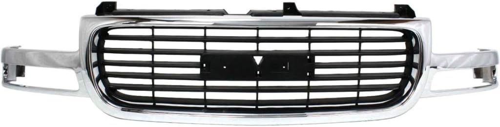 Chrome Shell Painted Black Insert Plastic Grille Assembly H3684