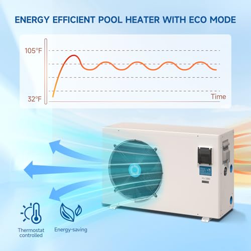 Swimming Pool Heat Pump, 37960BTU, 208~230V/60Hz N2642
