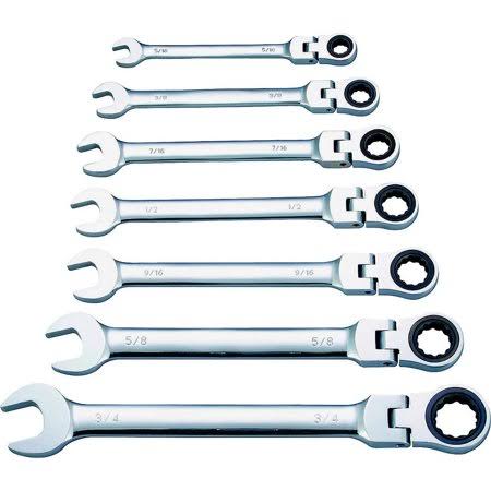 Ratcheting Wrench Set 7 Piece SAE Flex Head M6924