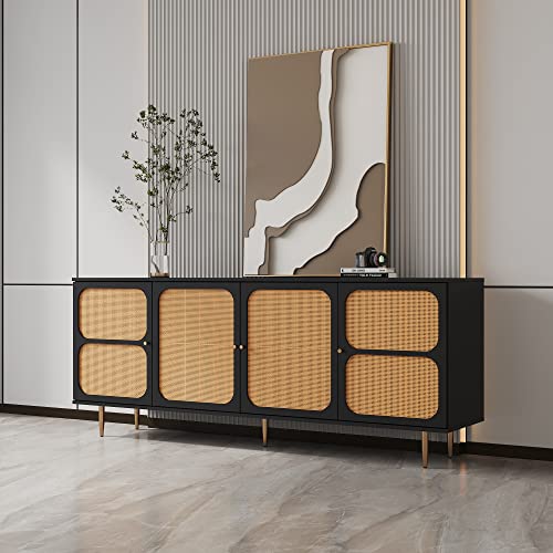 Rattan Sideboard Buffet Cabinet with Adjustable Shelf D981