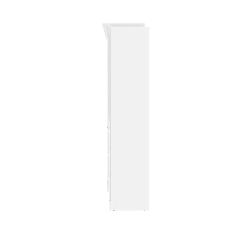 White Wood Queen Murphy Bed with Drawers A632006