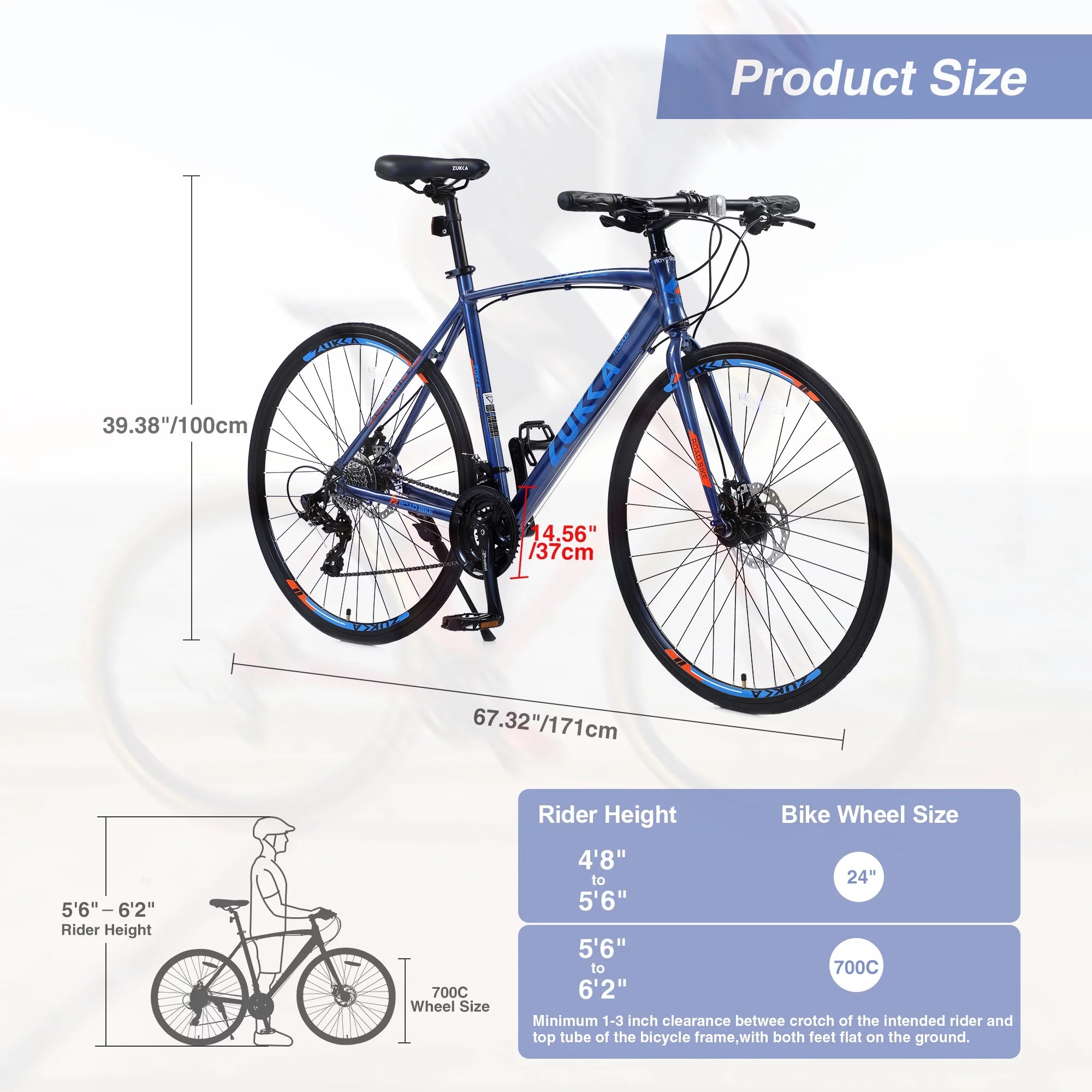 24 Speed Disc Brakes Hybrid Road Bike X496729