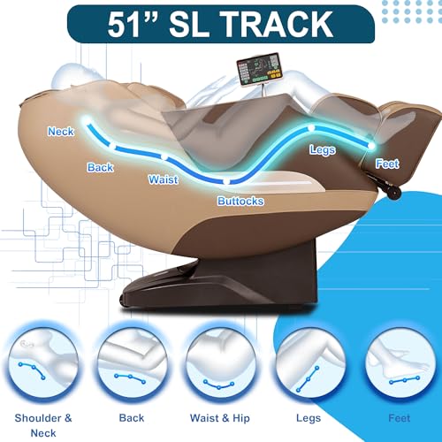3D Massage Chair Full Body Zero Gravity Shiatsu Recliner with Heating SL Track B859814