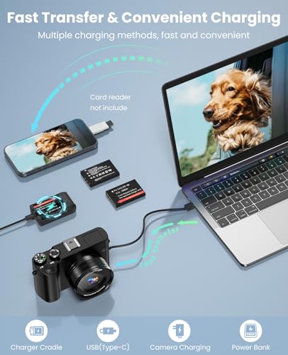 64MP Dual-Lens Digital Camera with Autofocus Anti-Shake 16X Zoom T660