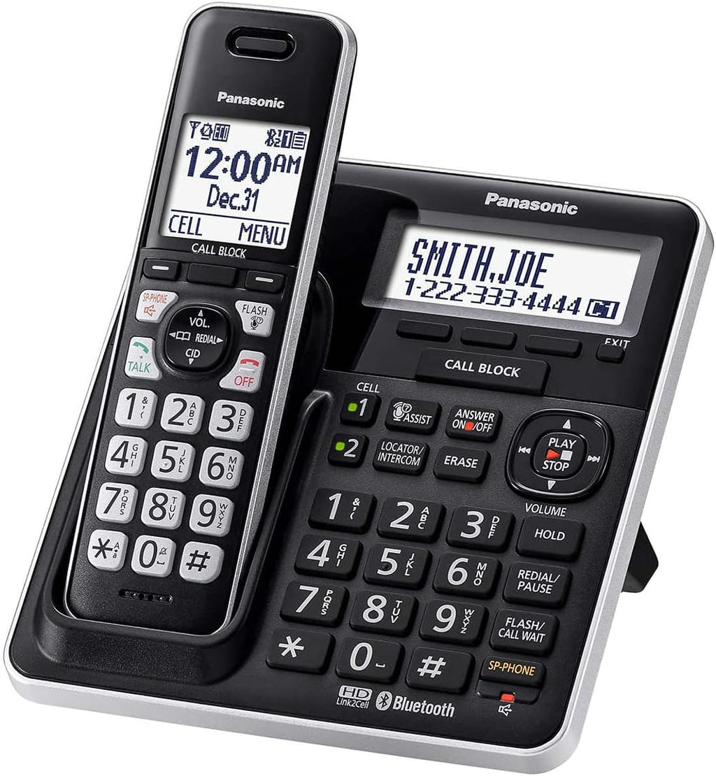 5 Handset DECT 6.0 Bluetooth Cordless Phone System, Black B5000