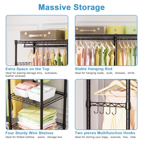 White Heavy Duty Freestanding Clothes Rack L646