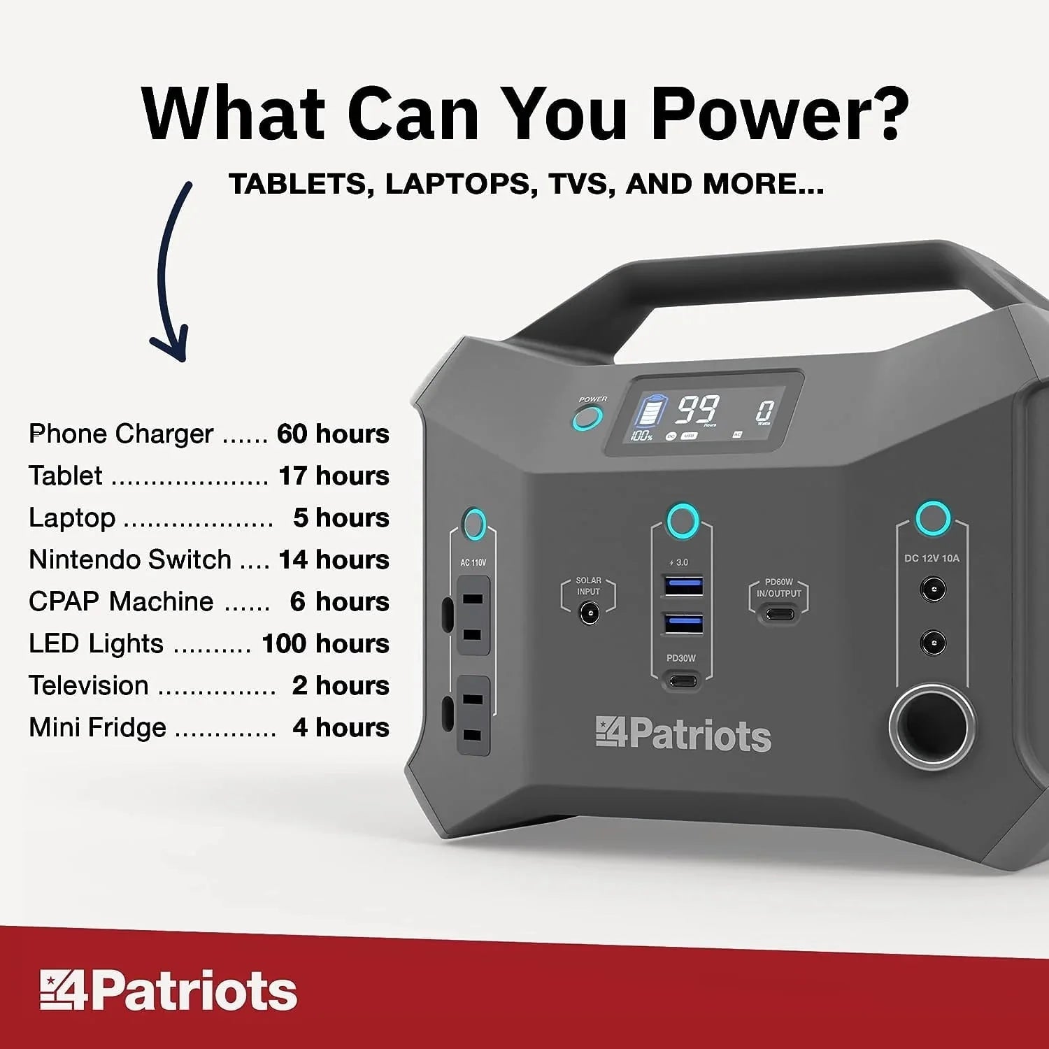 300wH Portable Power Station with 40 Watt Solar Panel D522700