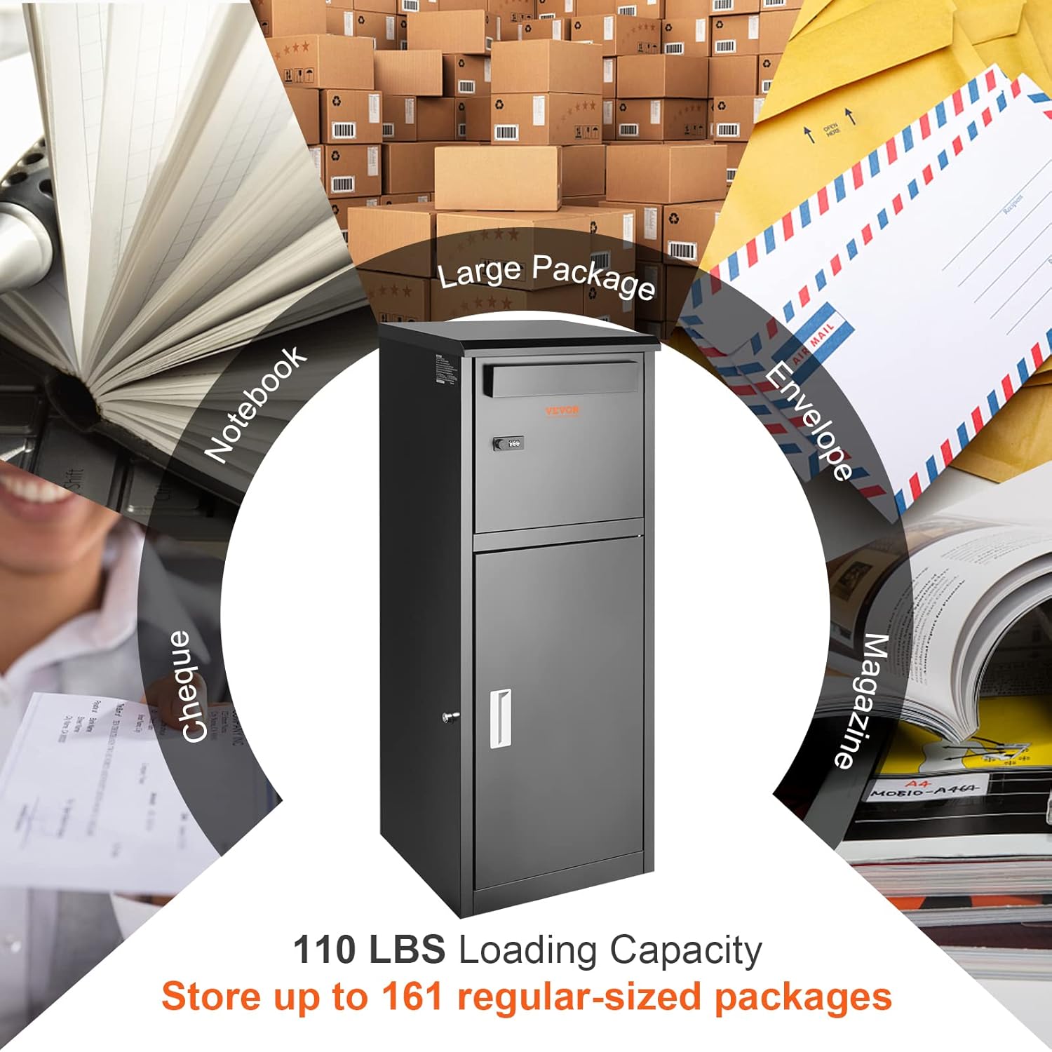 Galvanized Steel Package Delivery Box with Coded Lock M4293