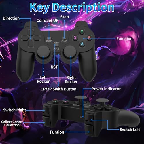 64GB Wireless Retro Game Console with Dual Wireless Controllers K27444