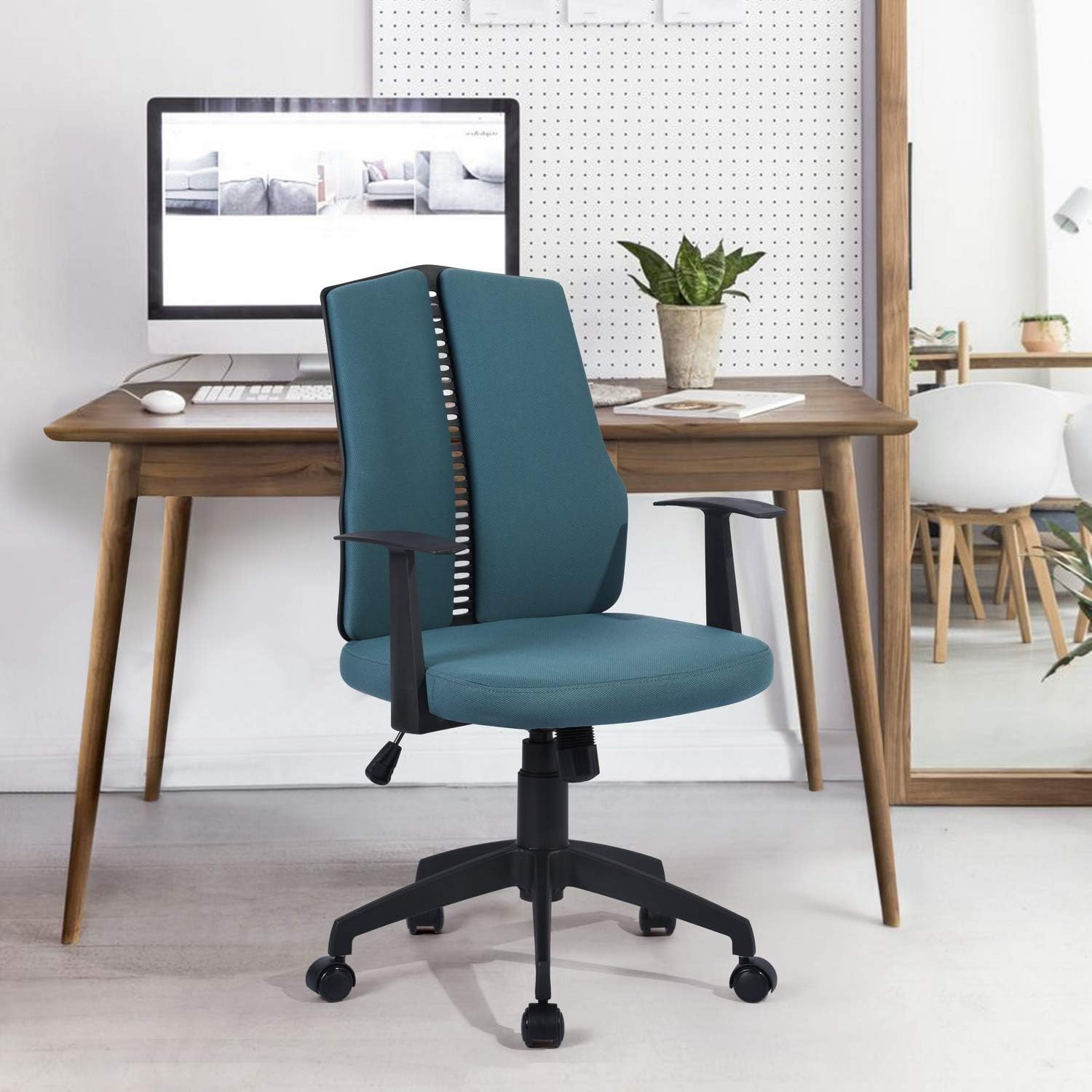 Dark Blue Ergonomic Swivel Rolling Desk Chair N104287