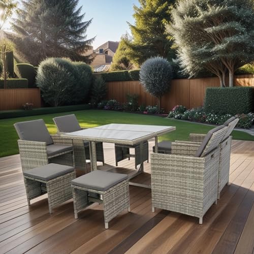 5 Piece PE Rattan Outdoor Sectional Furniture Set with Cushions and Coffee Table S6176