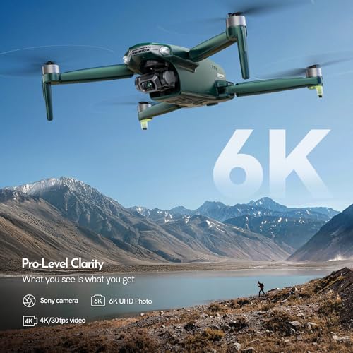 6K Drone with Camera, 4K/30fps Video, 3-Axis Brushless Gimbal, 70mins Flight Time with 2 Batteries, 10000ft Long Range F369008