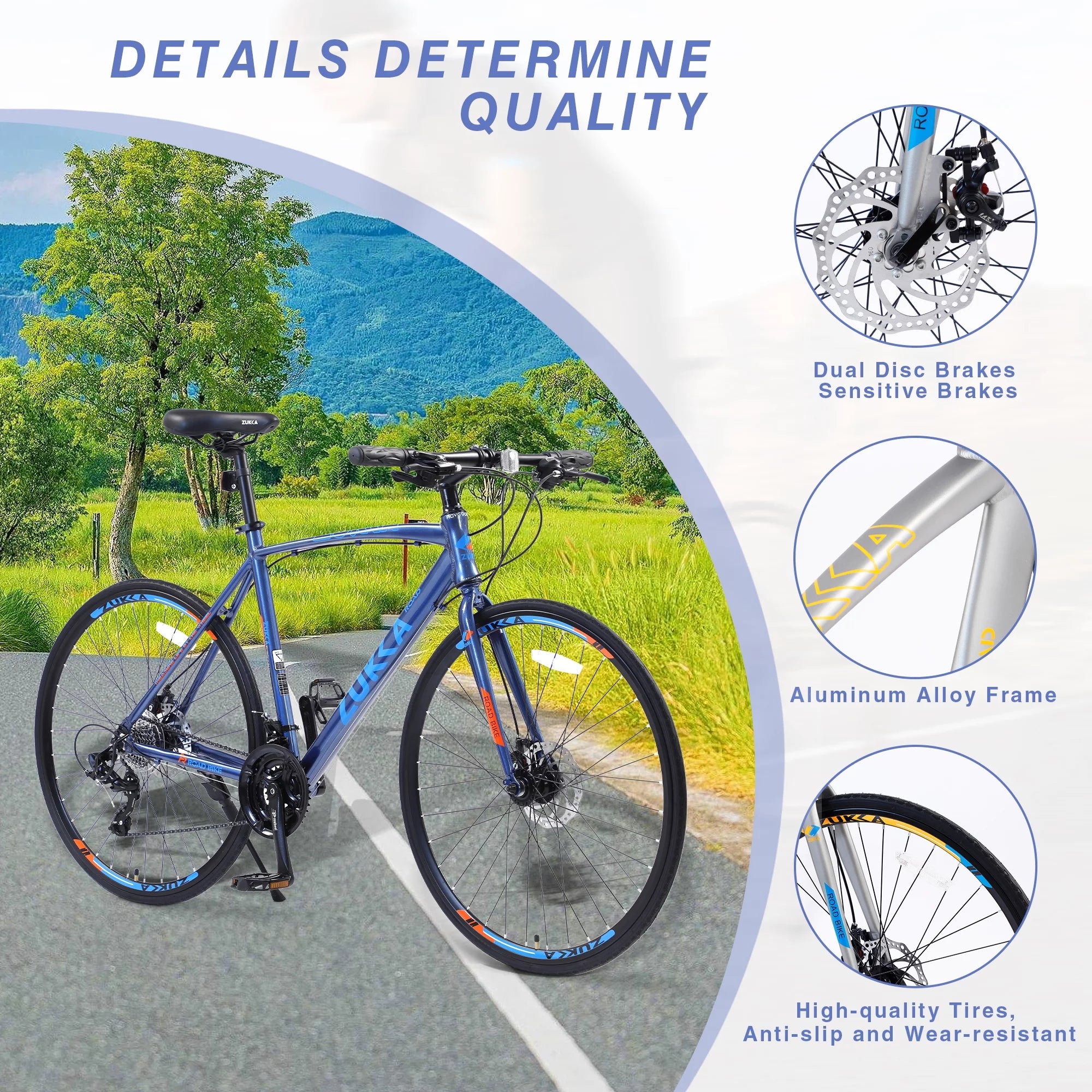 24 Speed Disc Brakes Hybrid Road Bike X496729