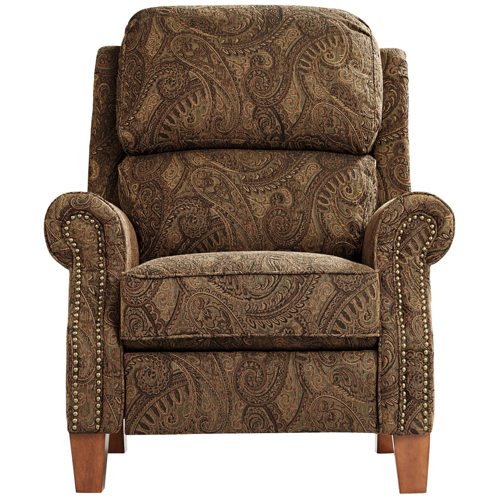 Warm Brown Paisley Patterned Fabric Recliner Chair Z64809