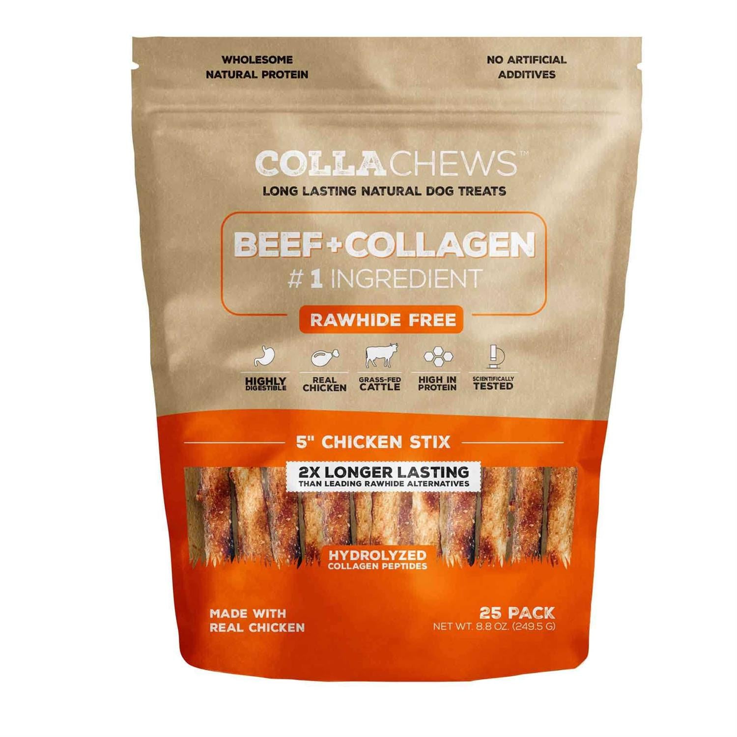 Beef Collagen Rawhide Free 5 Stix Dog Treat Q50283