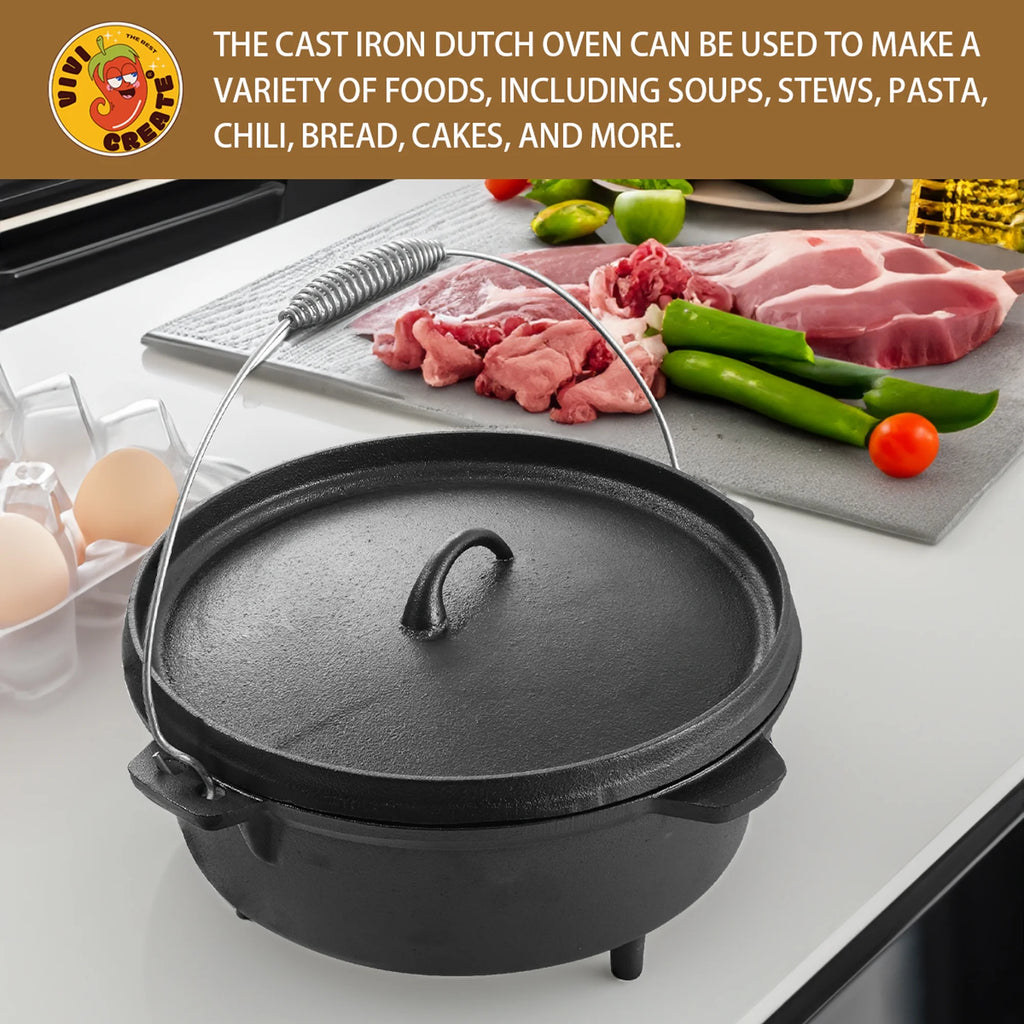 Pre-Seasoned 9-Quart Cast Iron Dutch Oven G245