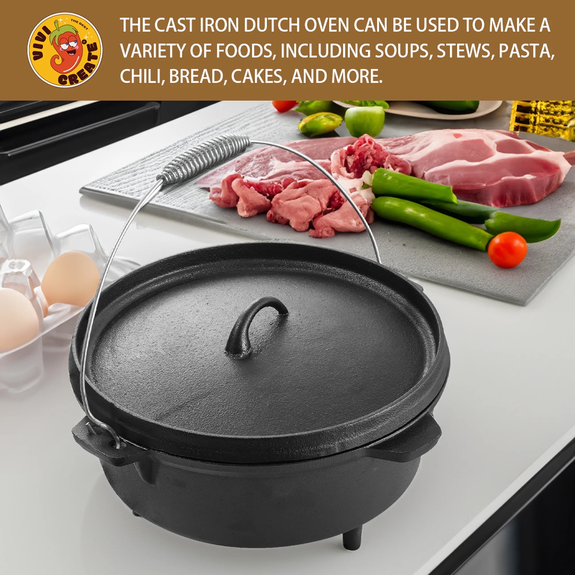 Pre-Seasoned 9-Quart Cast Iron Dutch Oven G245
