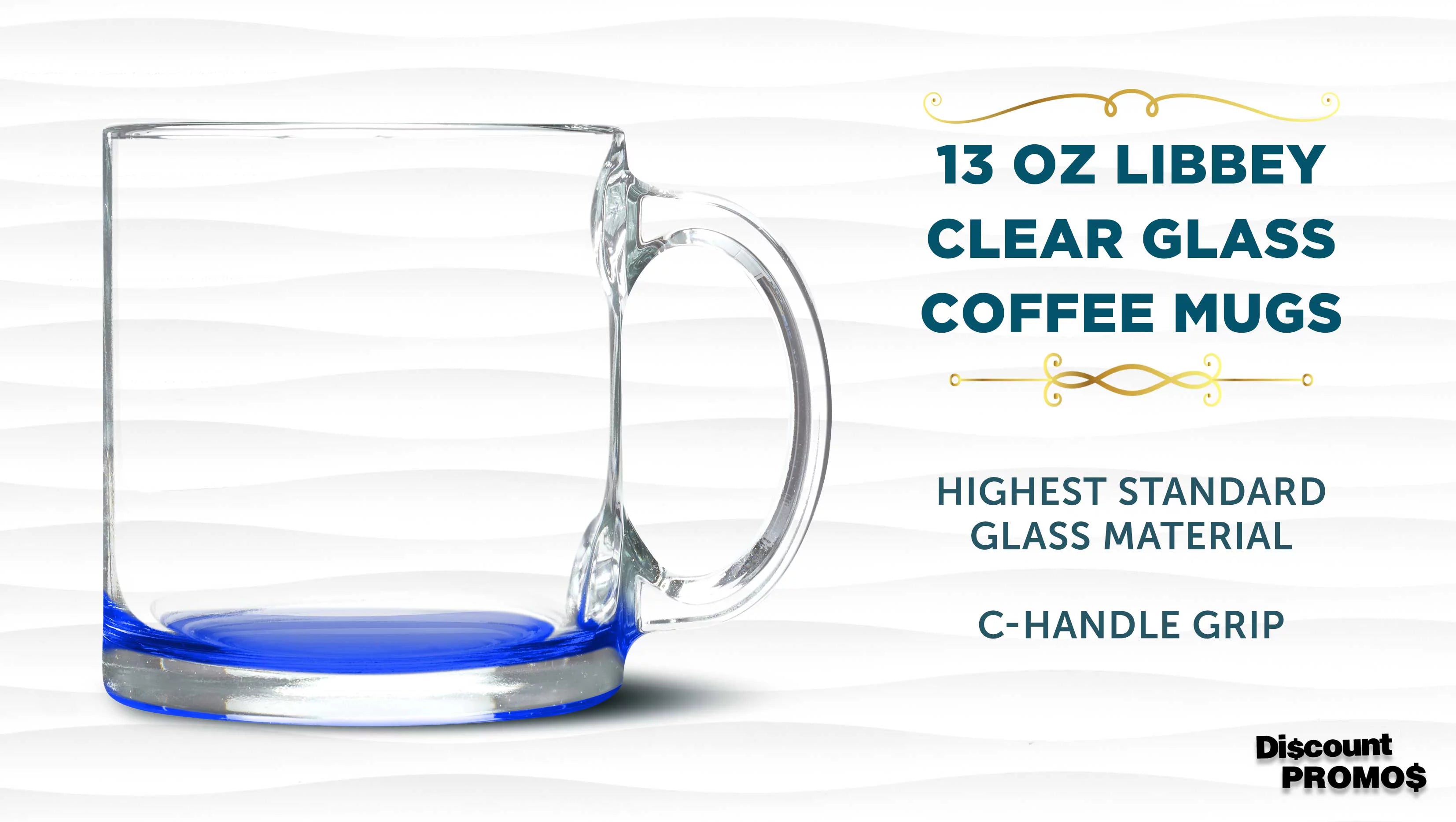 Clear Glass Coffee Mugs 13 oz. Set of 10 V5427