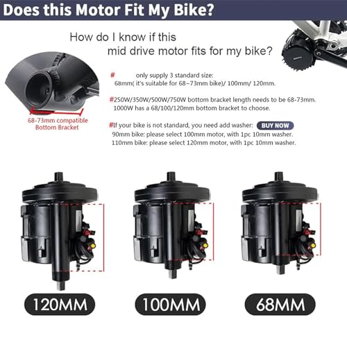 48V 500W 1000W Mid Drive Kit with LCD Display & Chainring Mountain Bike L835297