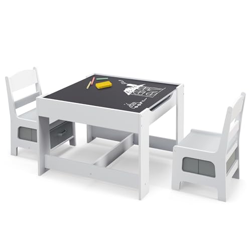 Pink Kids Table and Chair Set with Storage S650217