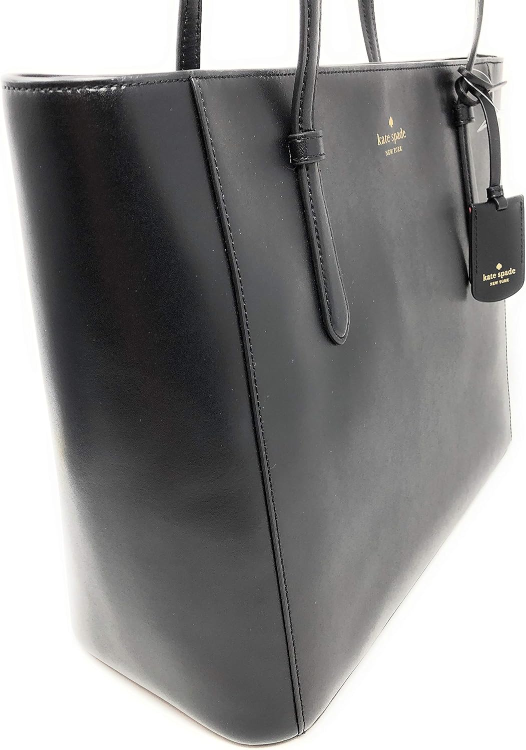 Black Leather Tote Shoulder Bag V5622